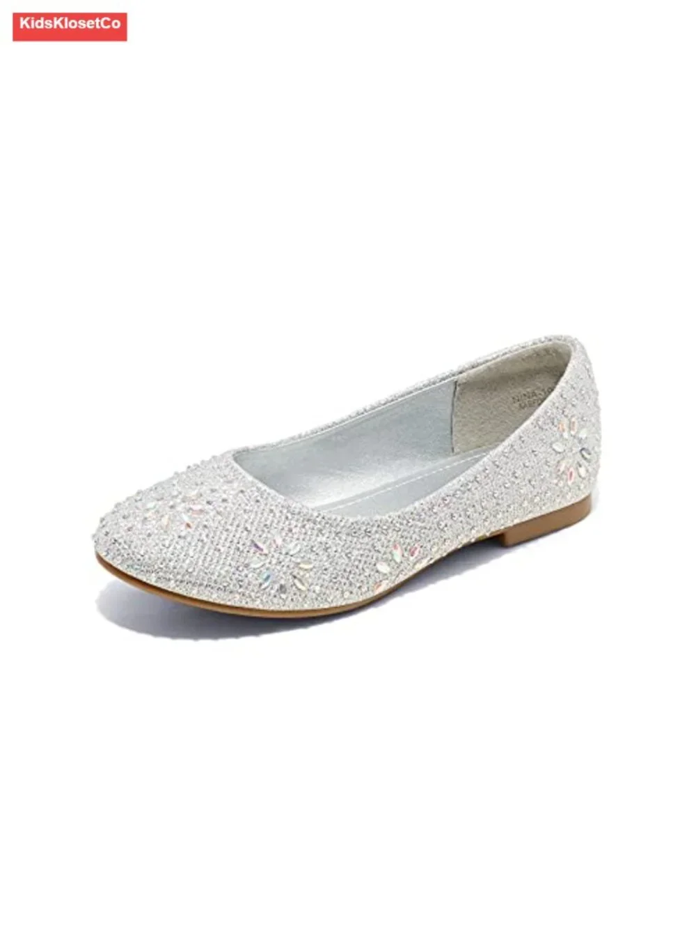 Girls Rhinestone Glitter Ballet Flats Slip-on Dress Shoes Wedding Party Prom